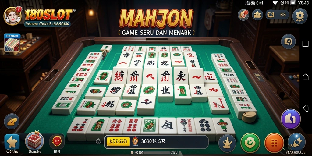 Screenshot utama 180SLOT dengan gameplay Mahjong yang menarik.