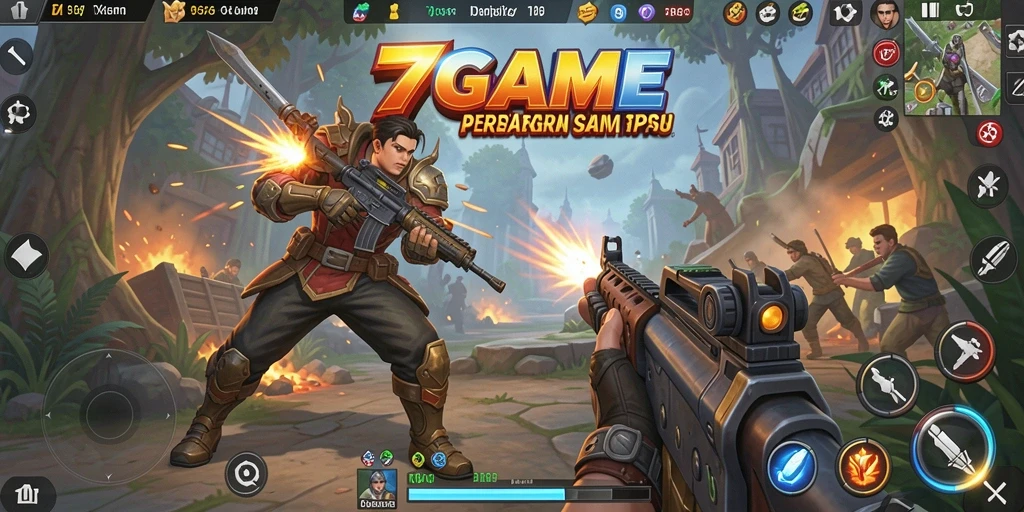 Gameplay seru dalam 7GAME dengan aksi TPS yang mendebarkan.