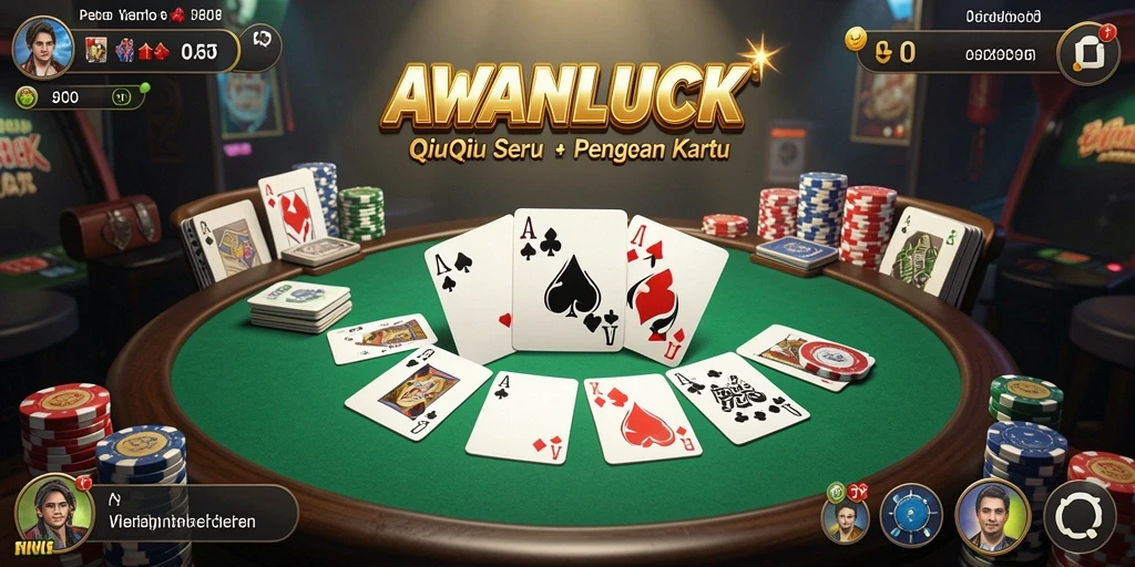 Tampilan gameplay seru dari AWANLUCK dengan kartu QiuQiu.