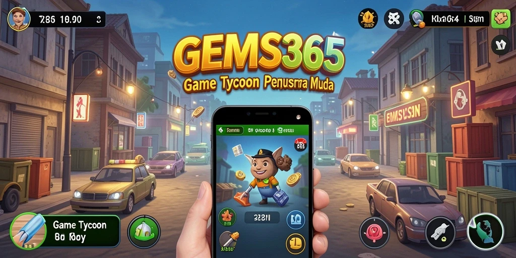 Tampilan menarik dari gameplay GEMS365 yang penuh strategi Tycoon.