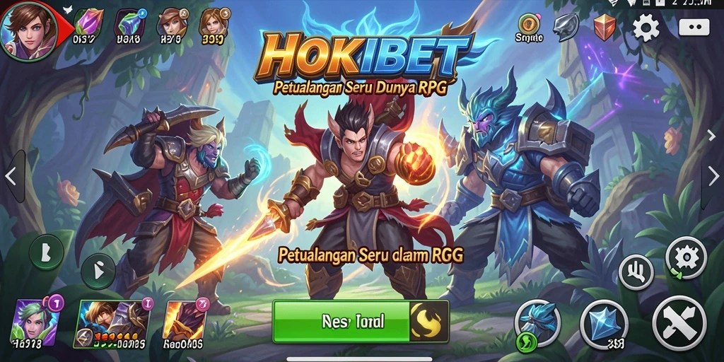 Screenshot HOKIBET menampilkan aksi pertarungan epik dengan karakter yang beragam.