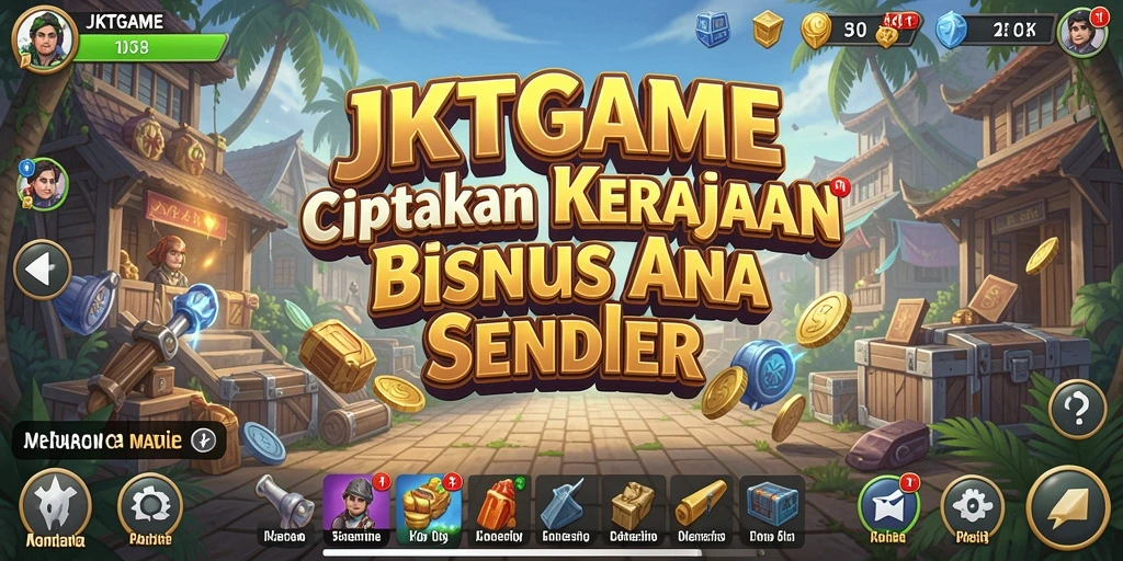 Tampilan gameplay JKTGAME saat membangun kerajaan bisnis.