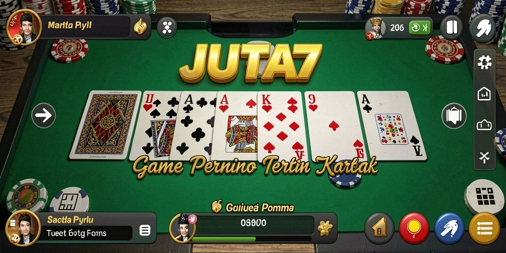 Screenshot JUTA7 menampilkan gameplay seru permainan Domino.