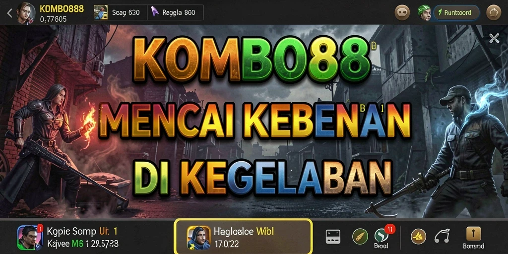 Tampilkan gameplay KOMBO88 dengan suasana mencekam dan elemen horor.