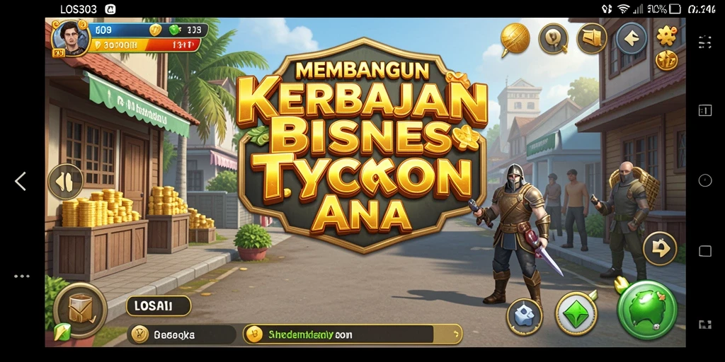Tampilan gameplay seru dalam LOS303 menunjukkan aksi membangun bisnis.