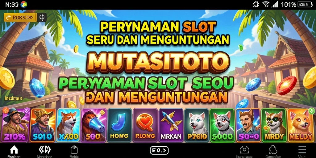 Tampilan gameplay di <strong>MUTASITOTO</strong> yang menampilkan suasana slot yang menggembirakan.
