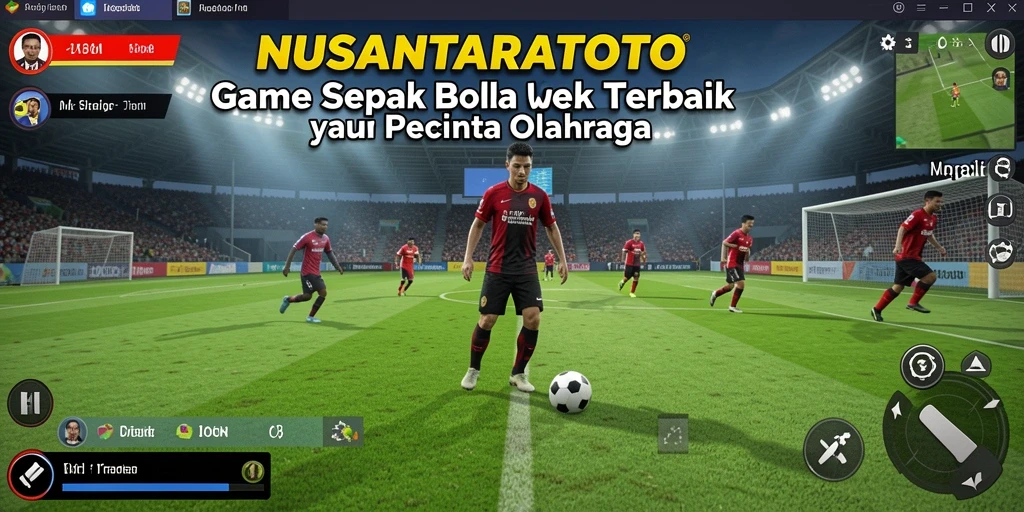 Tampilan gameplay sepak bola yang mendebarkan dan realistis.