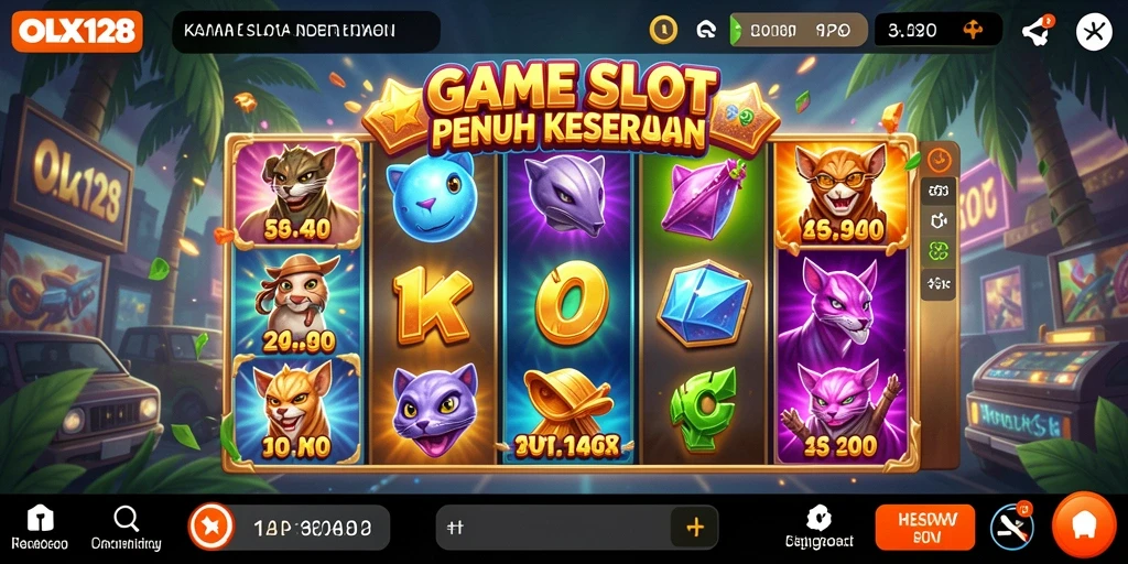 Tampilan permainan Slot yang menarik dan penuh warna dari OLX128.