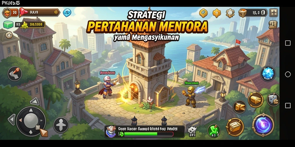 Tangkapan layar PK95 menunjukkan aksi seru dalam pertempuran Tower Defense.