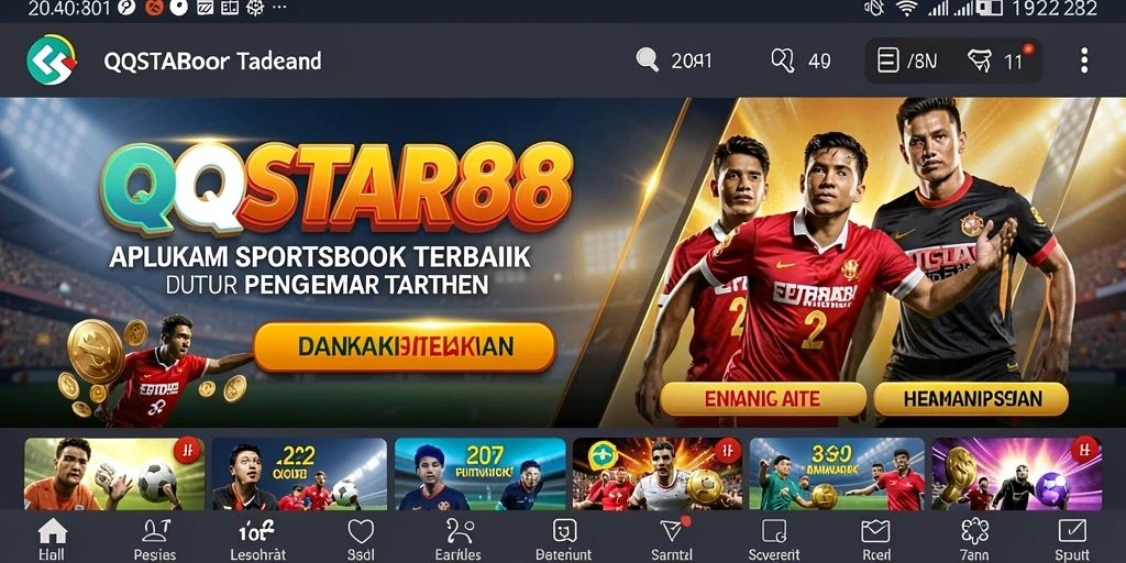 Tangkapan layar utama QQSTAR88 menampilkan antarmuka taruhan yang menarik.