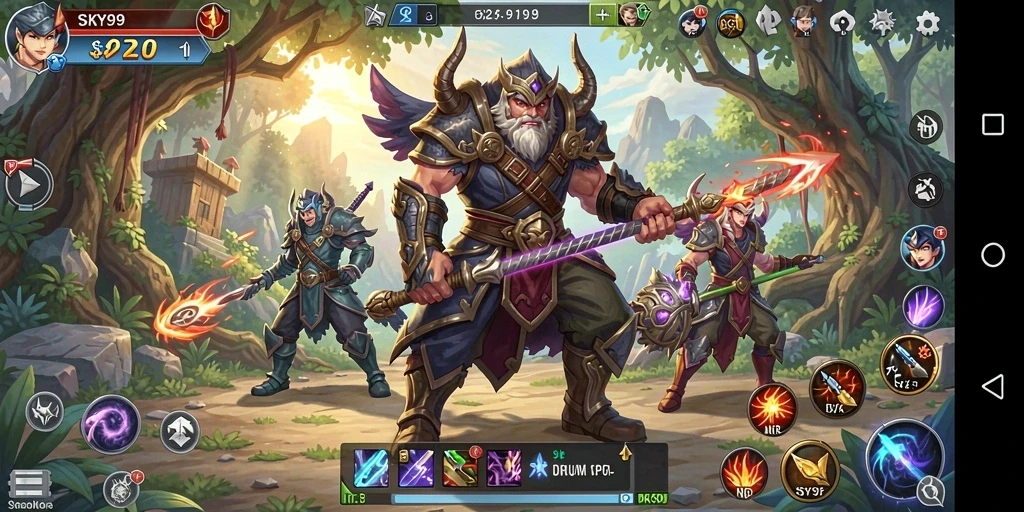 Tampilan gameplay épik dalam petualangan RPG yang seru.