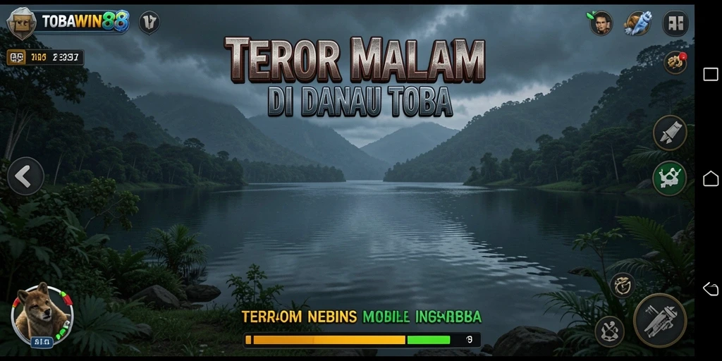 Screenshot gameplay TOBAWIN88 menampilkan karakter yang terjebak dalam kegelapan.