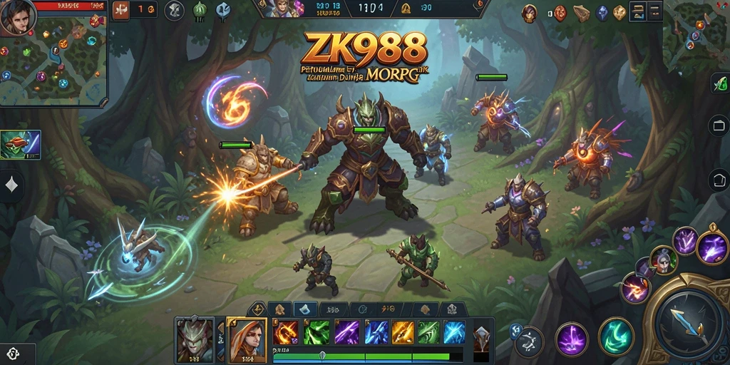 Screenshot gameplay ZK988 yang menampilkan aksi pertempuran seru.